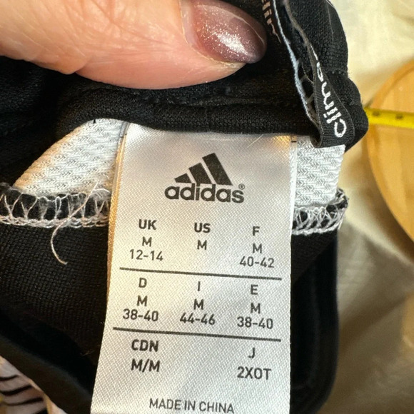 Adidas Women's Medium 3 Stripe Track Slim Soccer Pants - Black White Slit Ankle - Picture 2 of 4